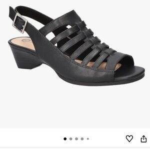 Bella Vita Yakira Black Leather Strappy Heels